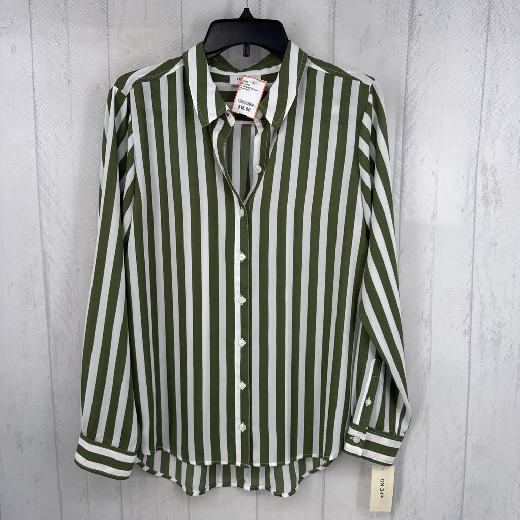 M striped button down l/s top