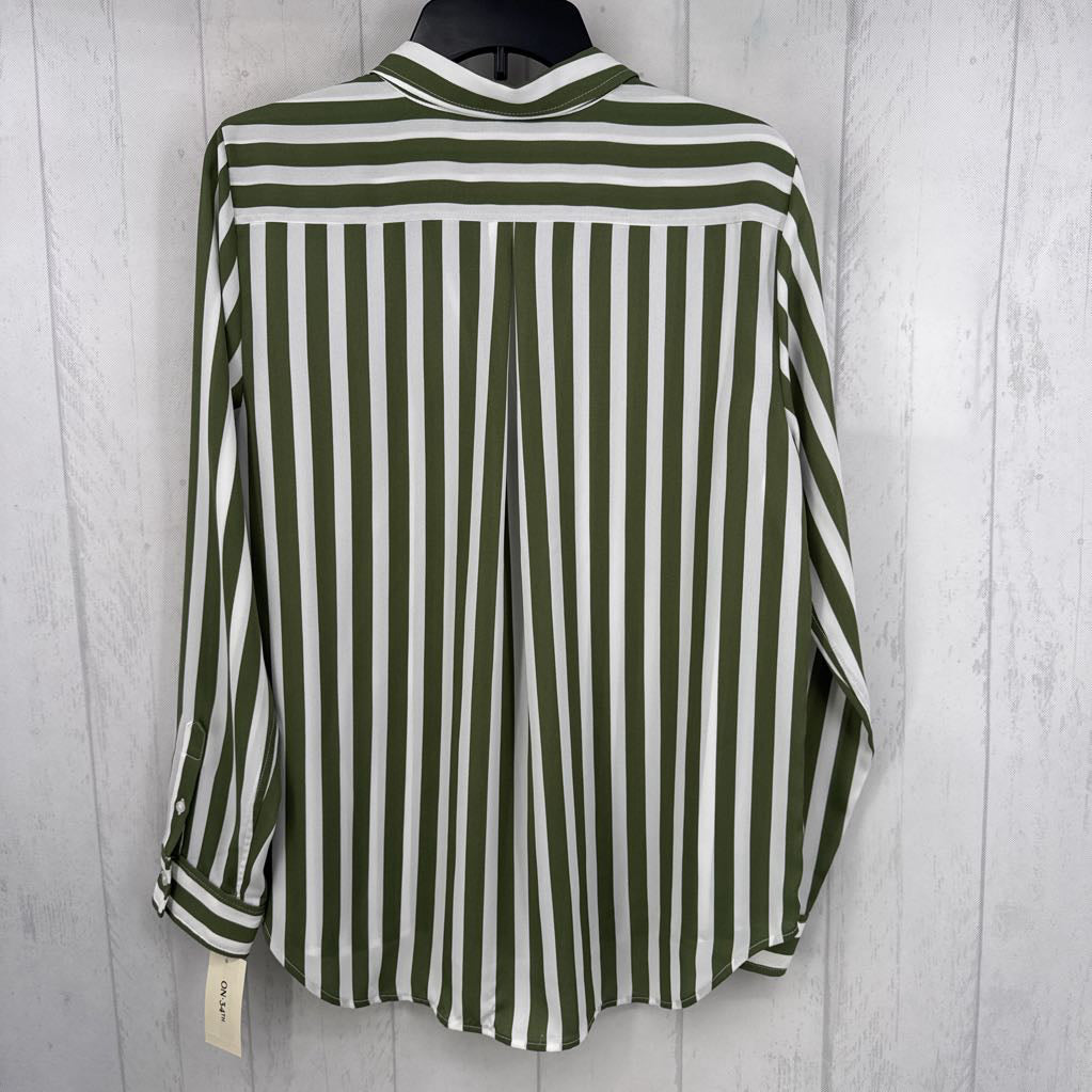 M striped button down l/s top