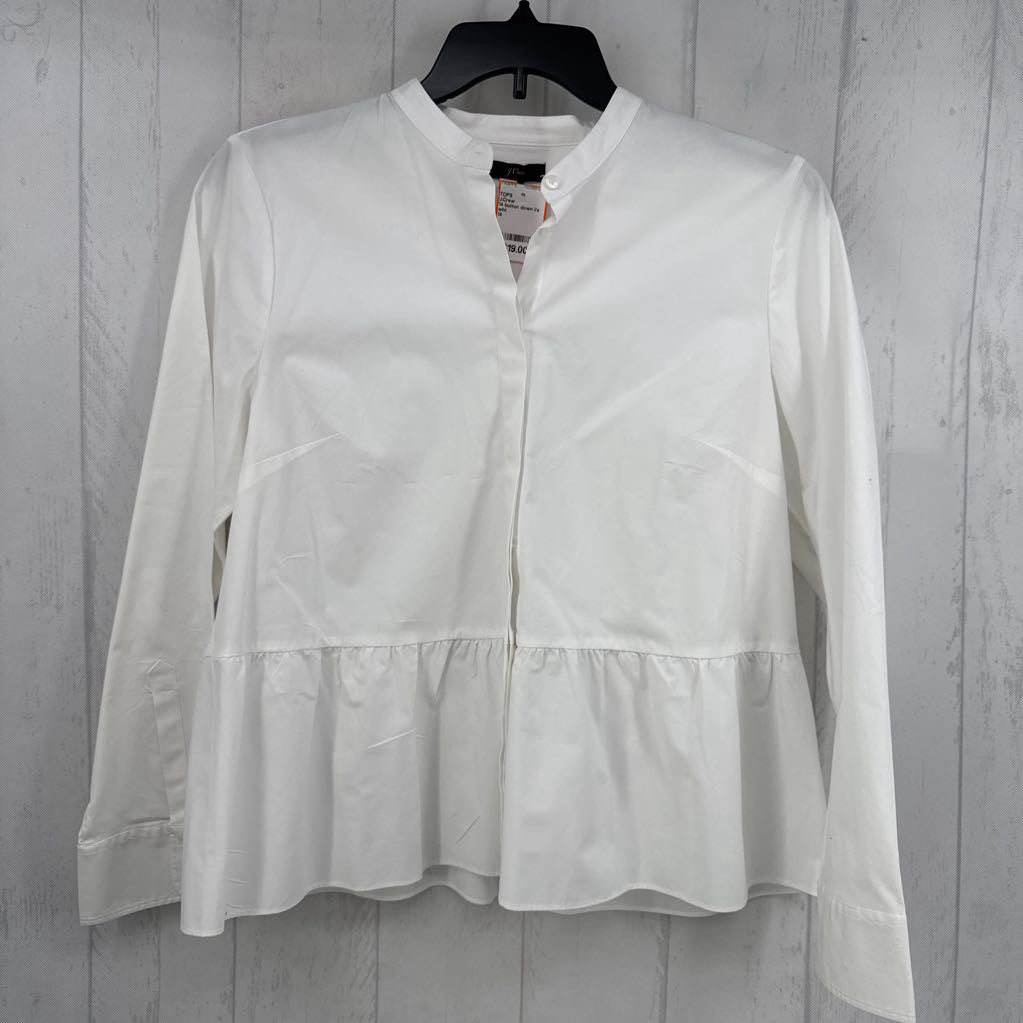 14 button down l/s peplum top