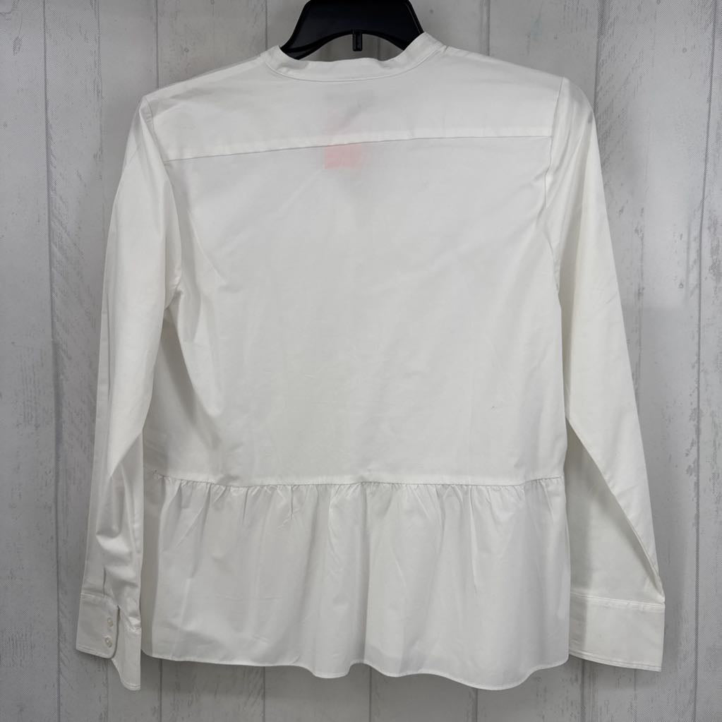 14 button down l/s peplum top