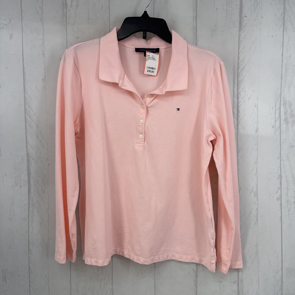 L quarter button down l/s polo