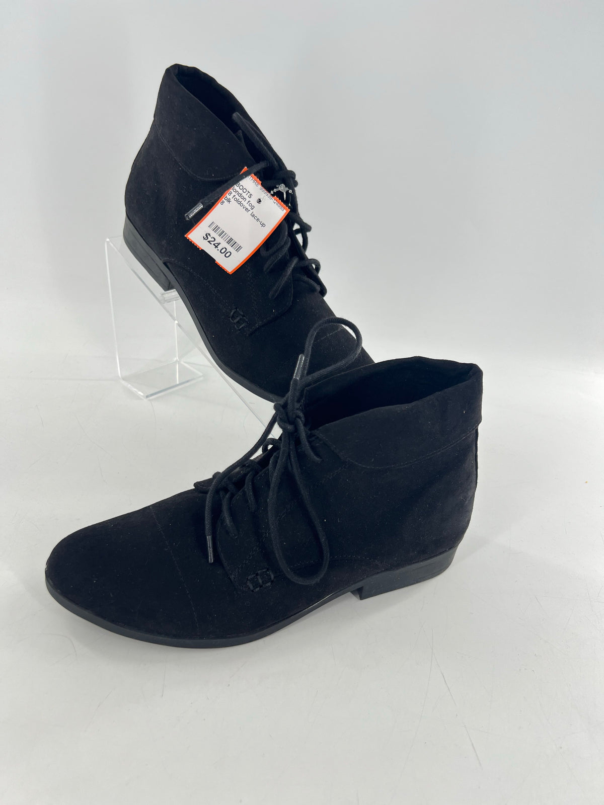 8 foldover lace-up bootie