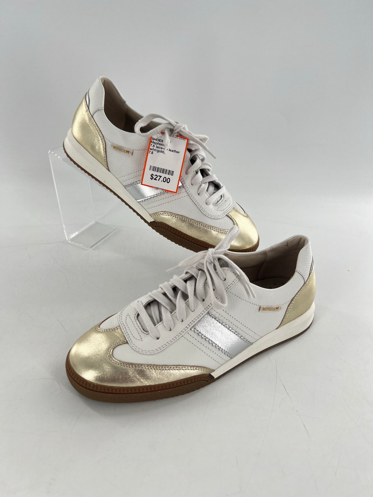 7.5 Mephisto Witney Lace-up Leather Sneaker