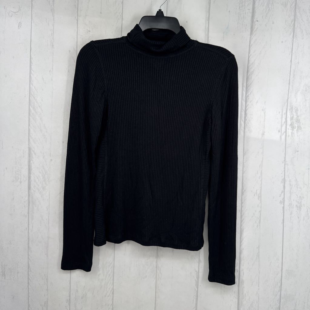 S ribbed mock neck l/s top