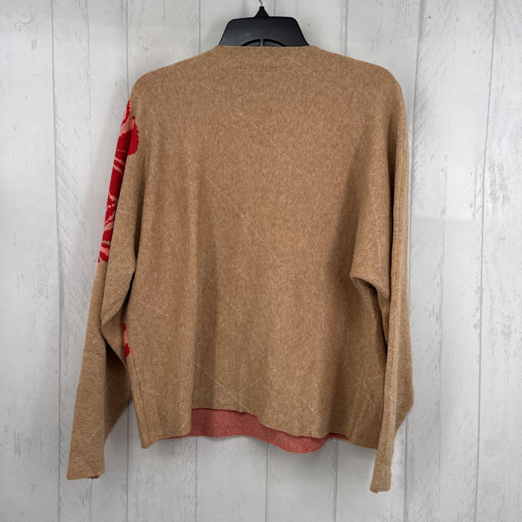 XL flo pattern mock neck sweater