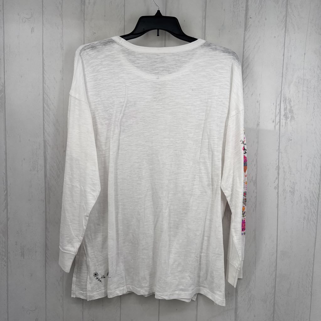 L graphic l/s tee-live happy