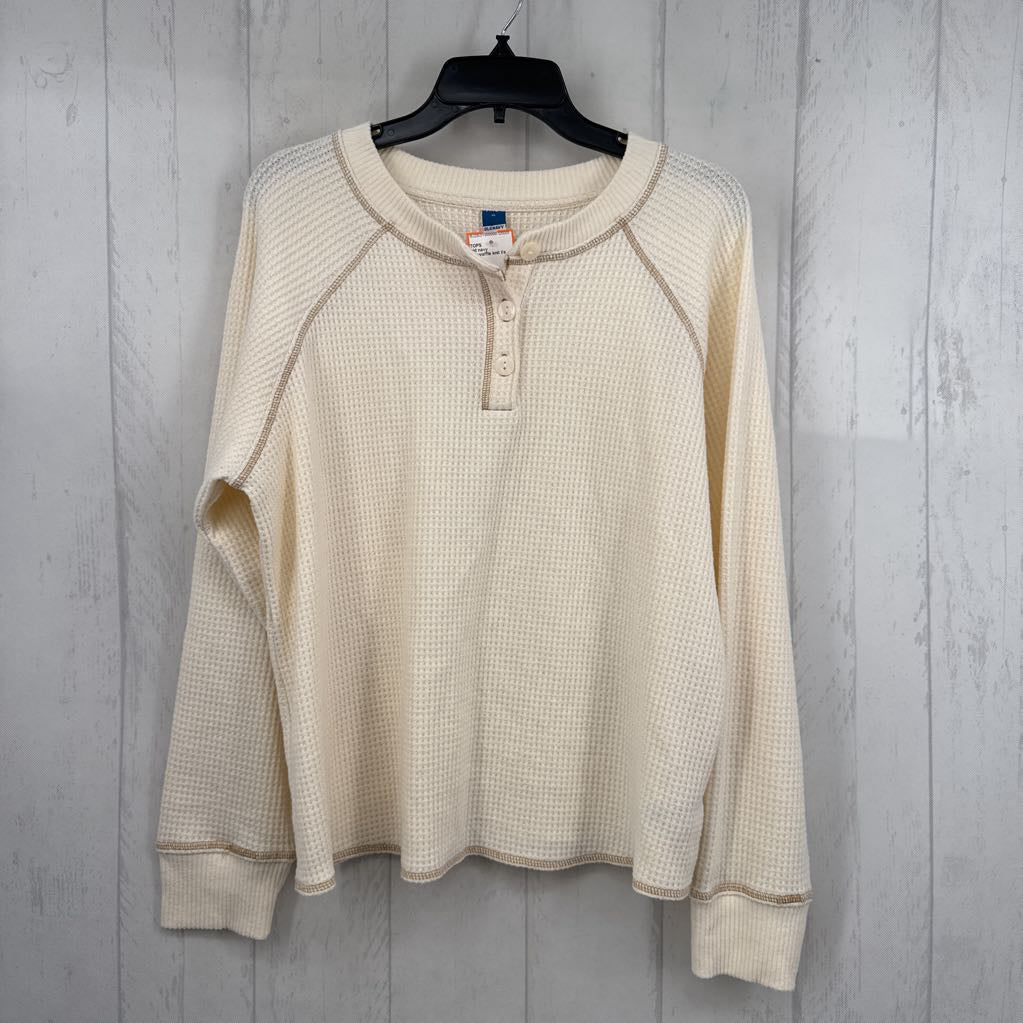 XL waffle knit l/s top