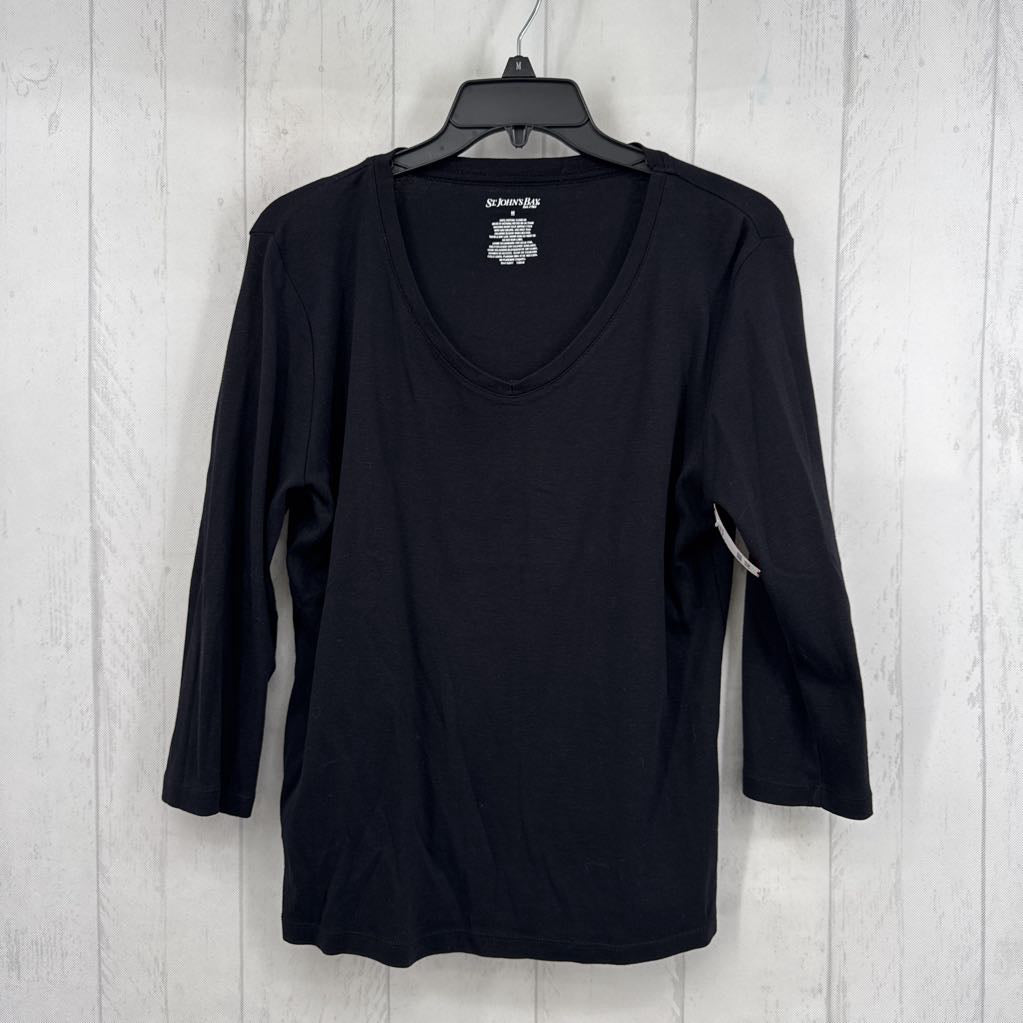 M v-neck 3/4 slv tee