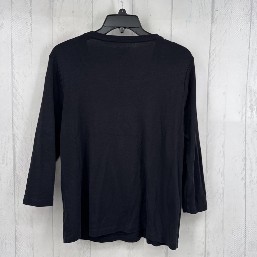 M v-neck 3/4 slv tee