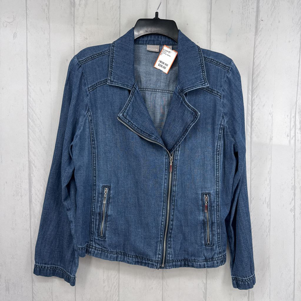 M zip-up denim jacket