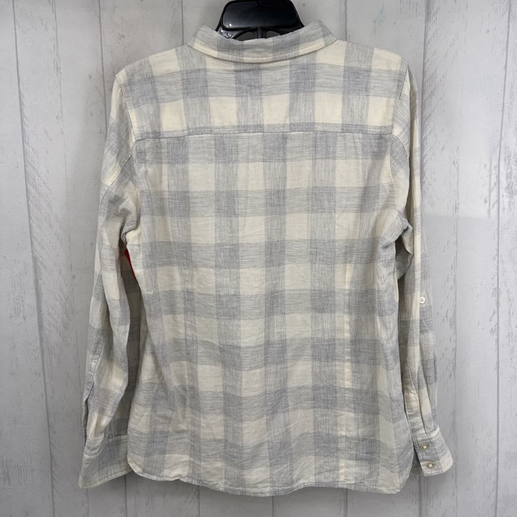 M plaid button down l/s top