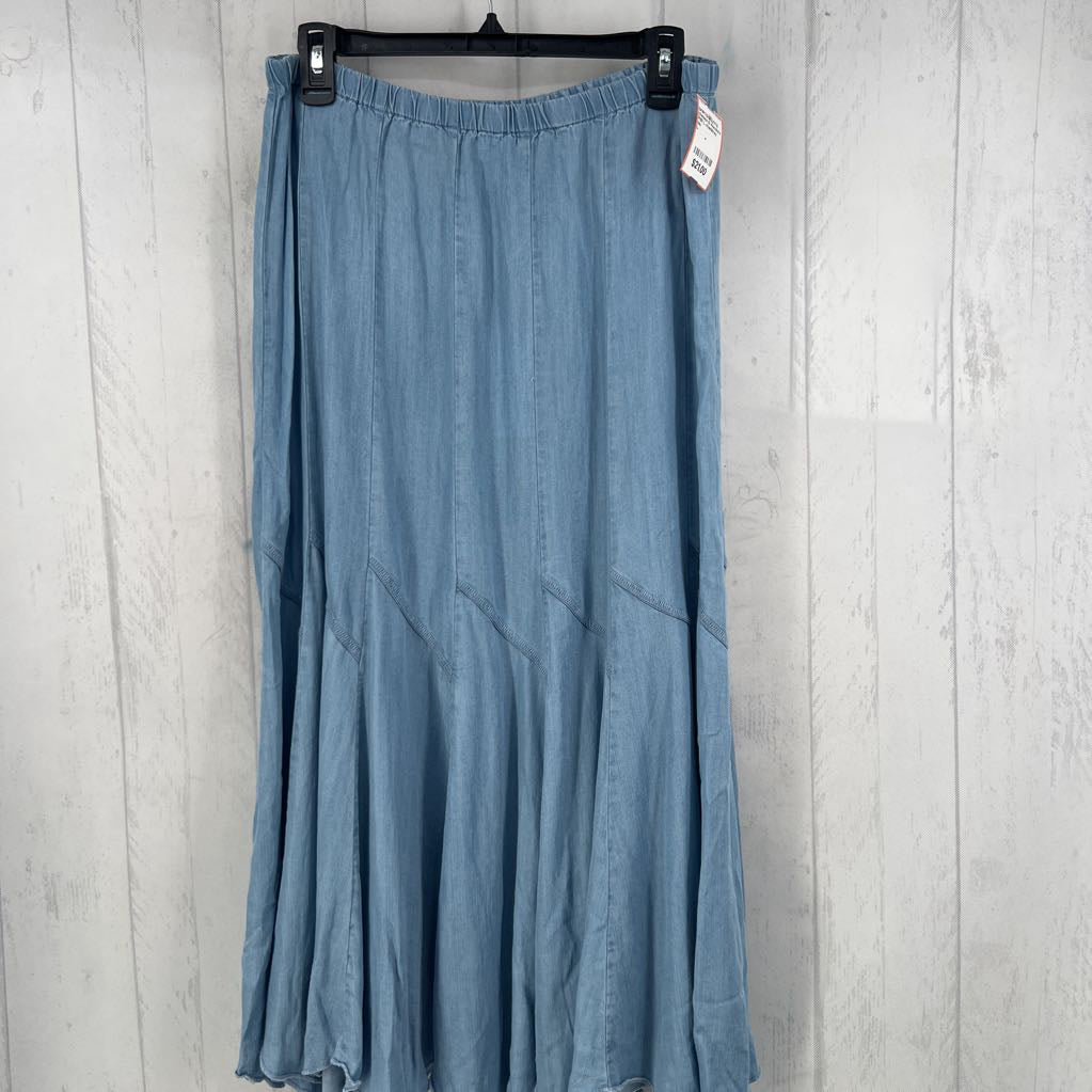 R68 L chambray pull-on skirt