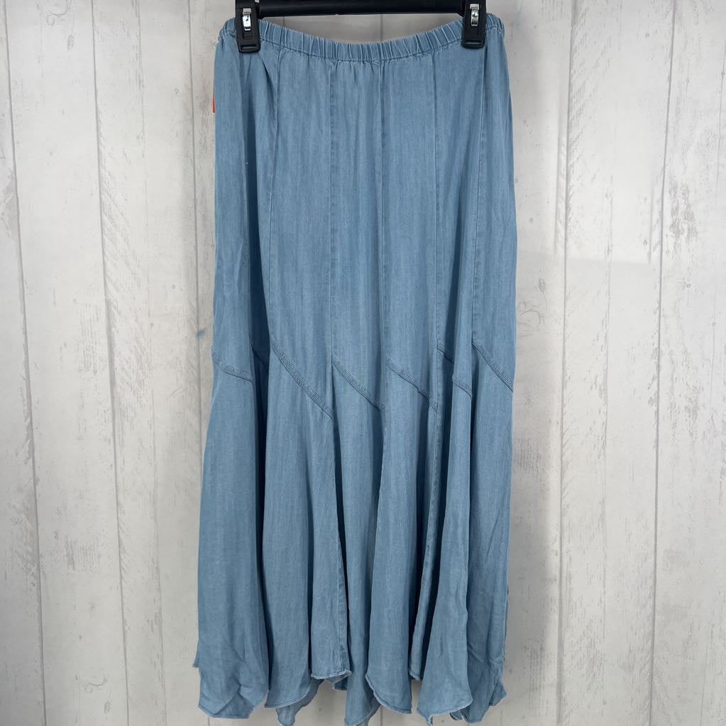 R68 L chambray pull-on skirt