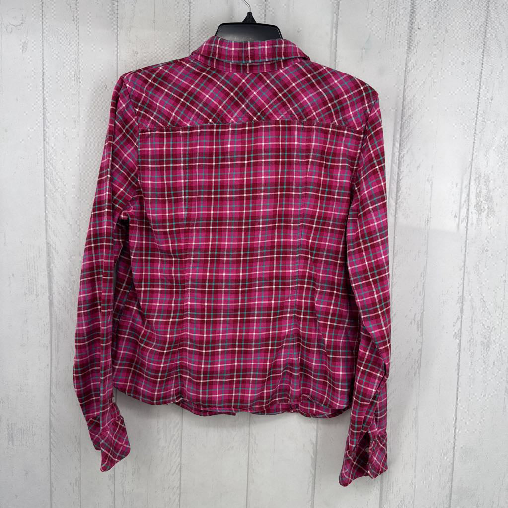 14 plaid button down l/s top