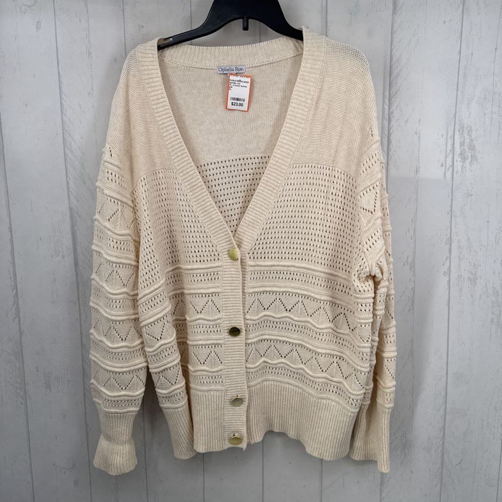 XL crochet button front cardi