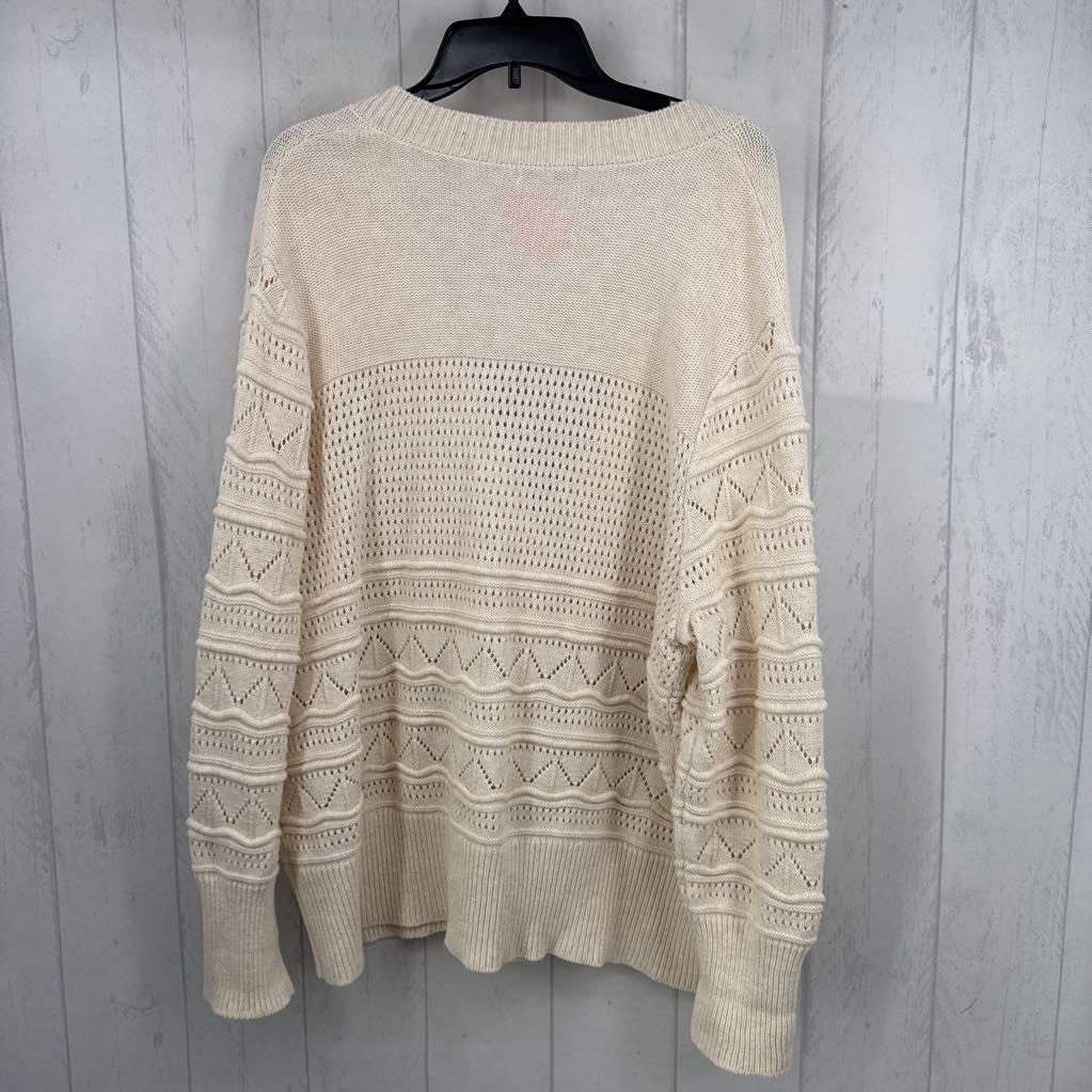 XL crochet button front cardi