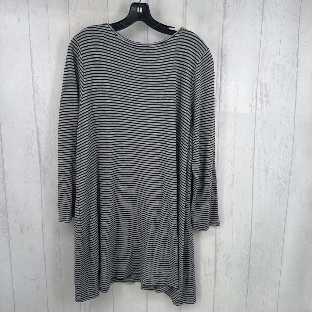 XL striped scoop neck l/s tunic