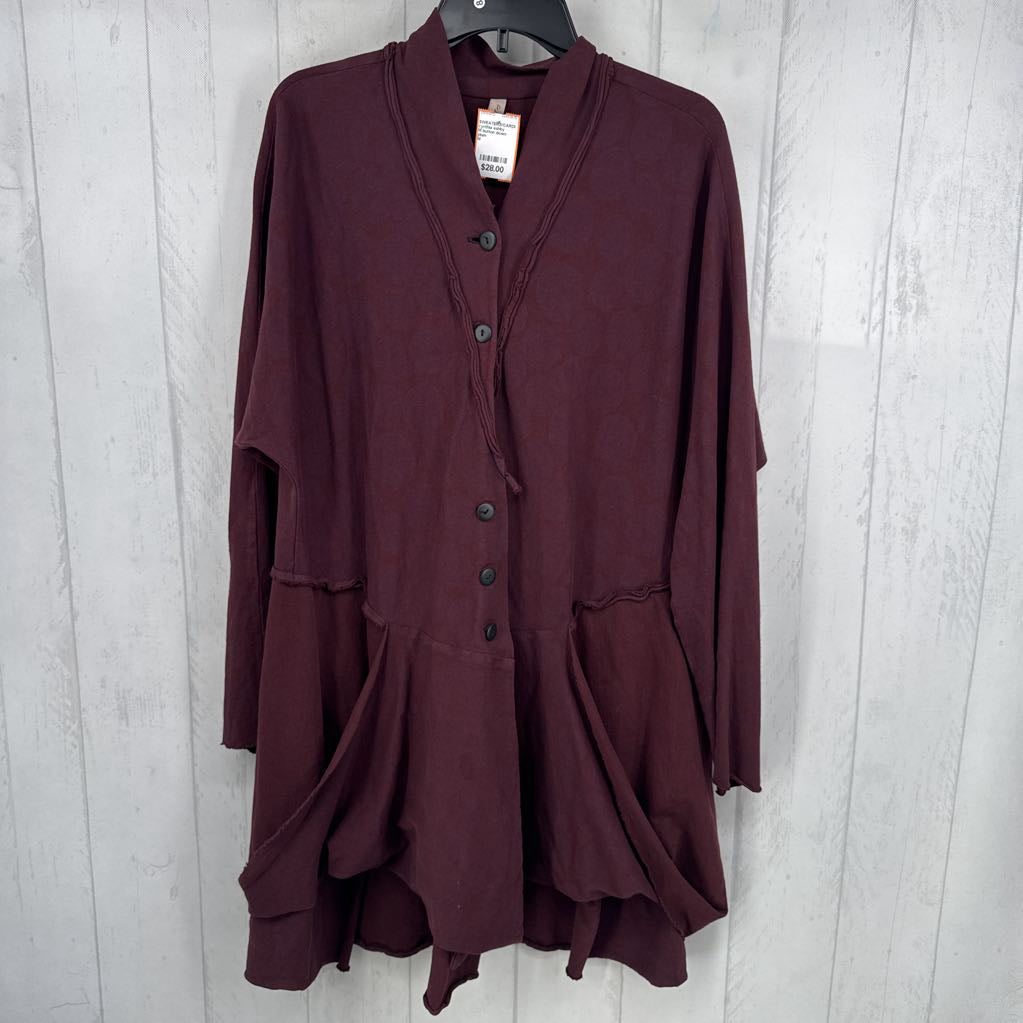 M button down draped l/s cardi