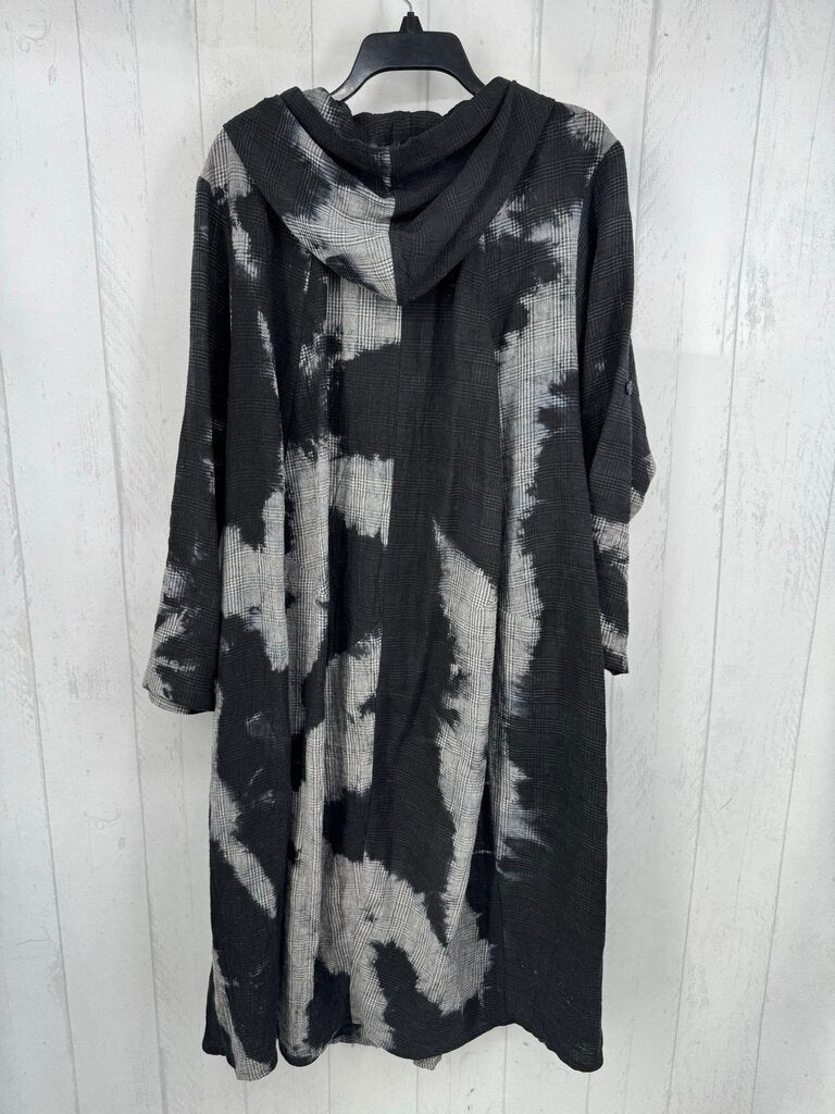 M tie-dye & plaid full-zip jacket