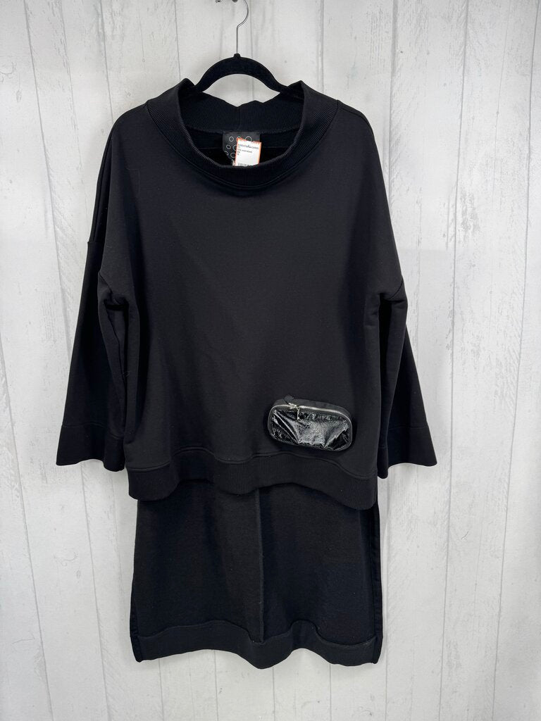1(S) oversized mock neck hi-lo sweatshirt