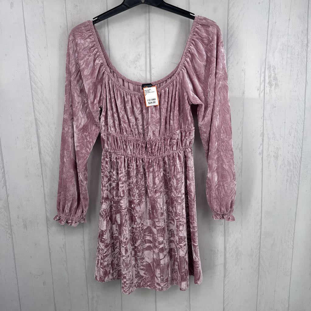M crushed velvet l/s dress