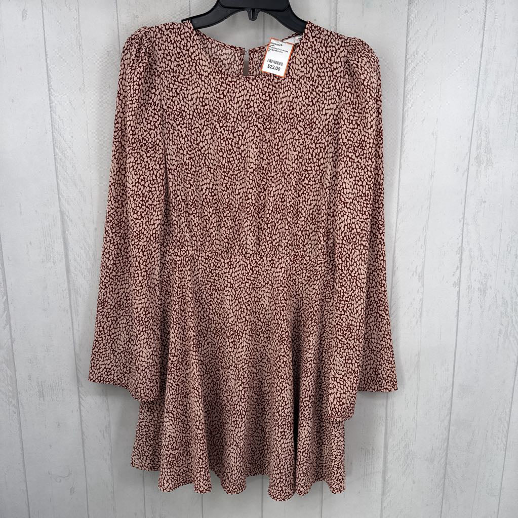 M printed l/s dress
