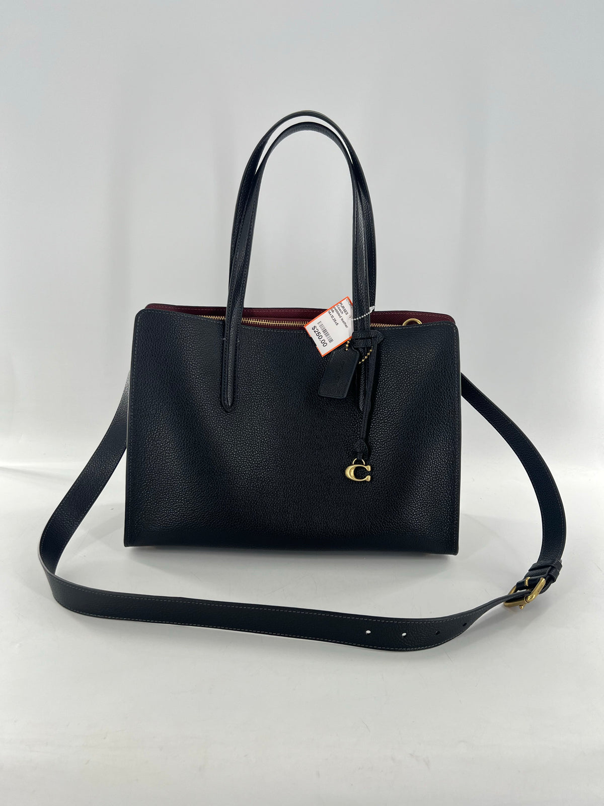 pebbled leather carryall tote