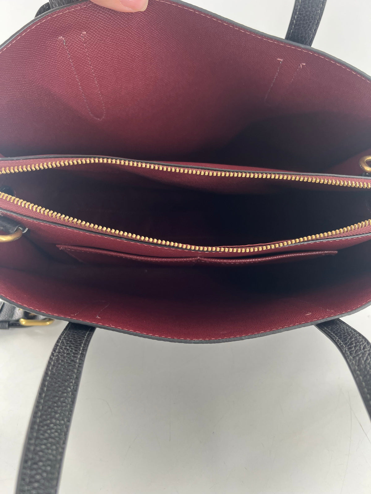 pebbled leather carryall tote