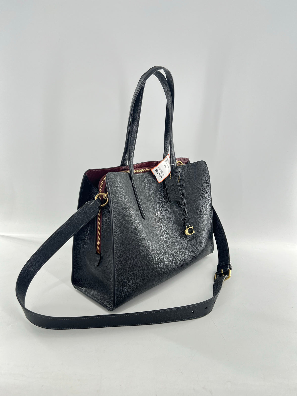 pebbled leather carryall tote