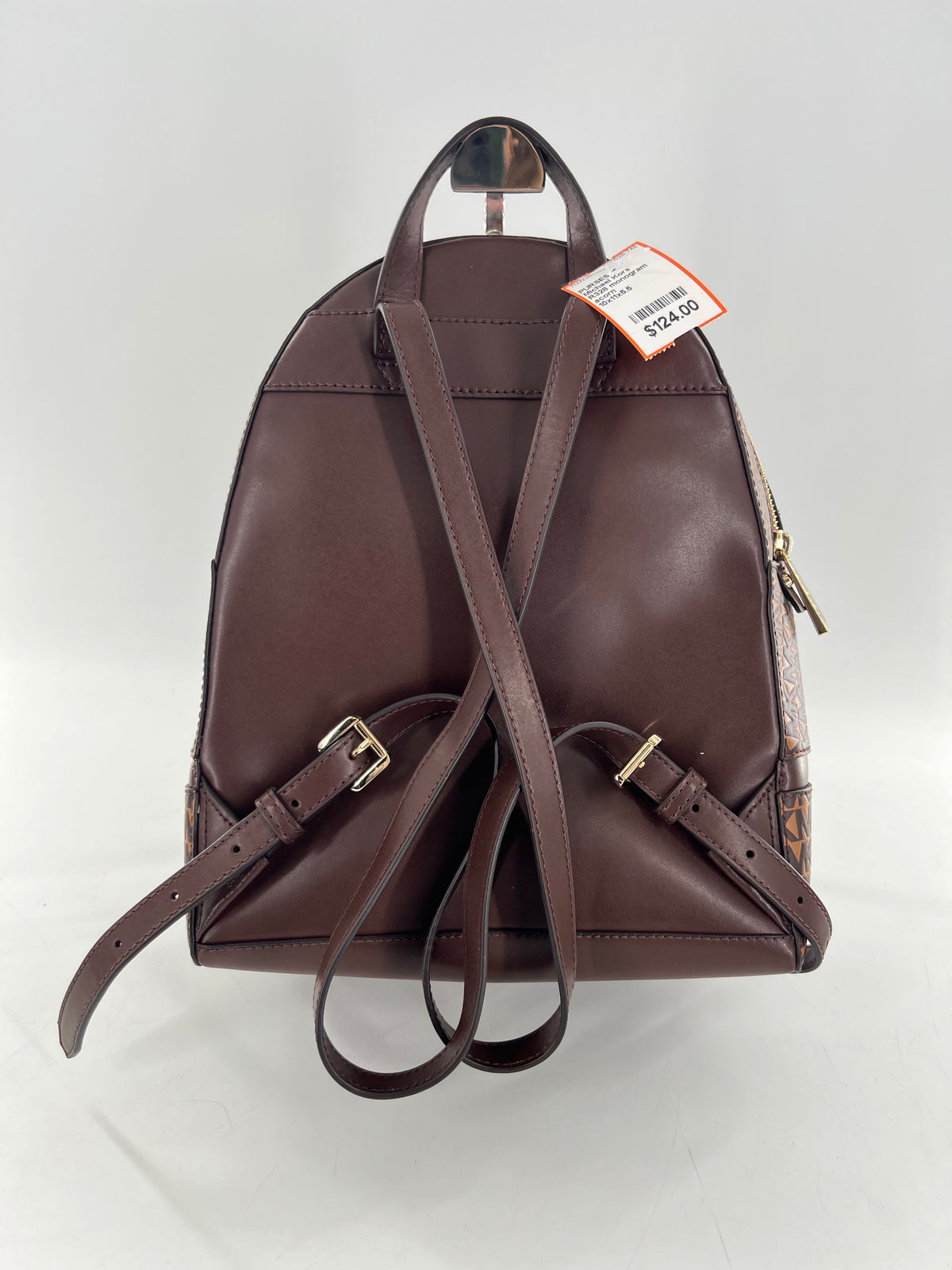 R328 monogram logo double zip med backpack