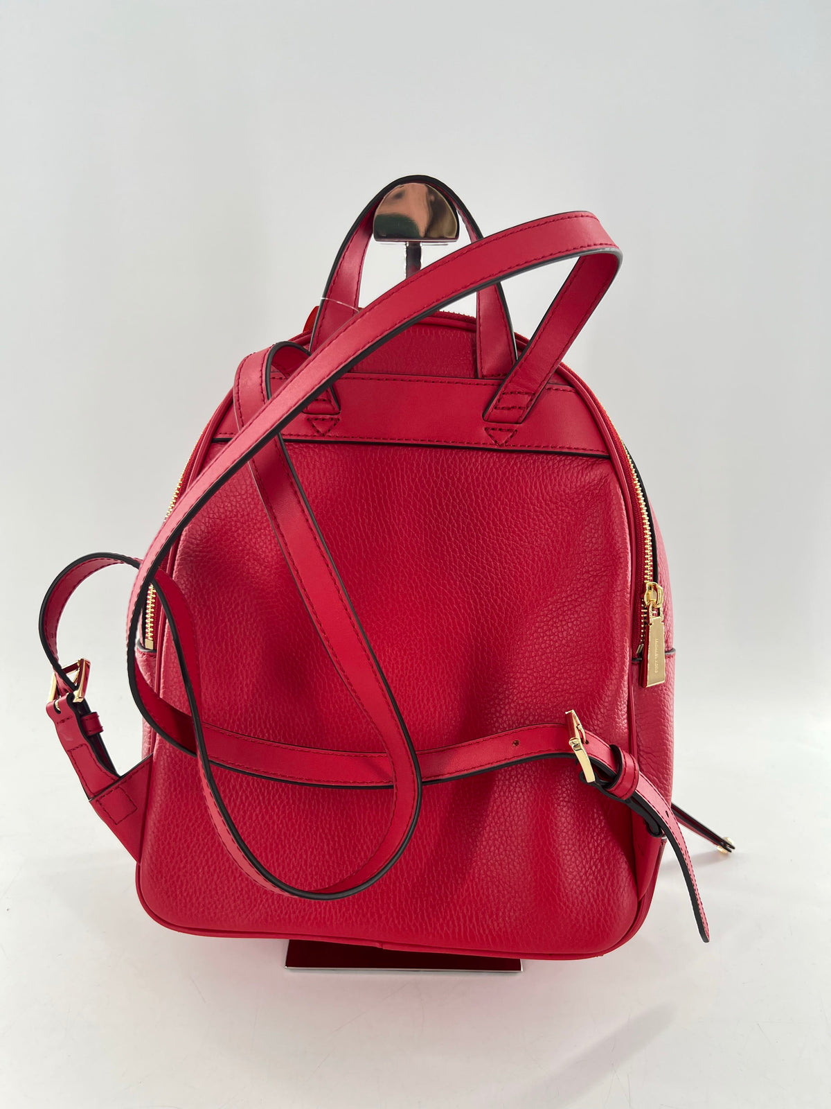 pebbled double zip backpack w/ front zip pockets