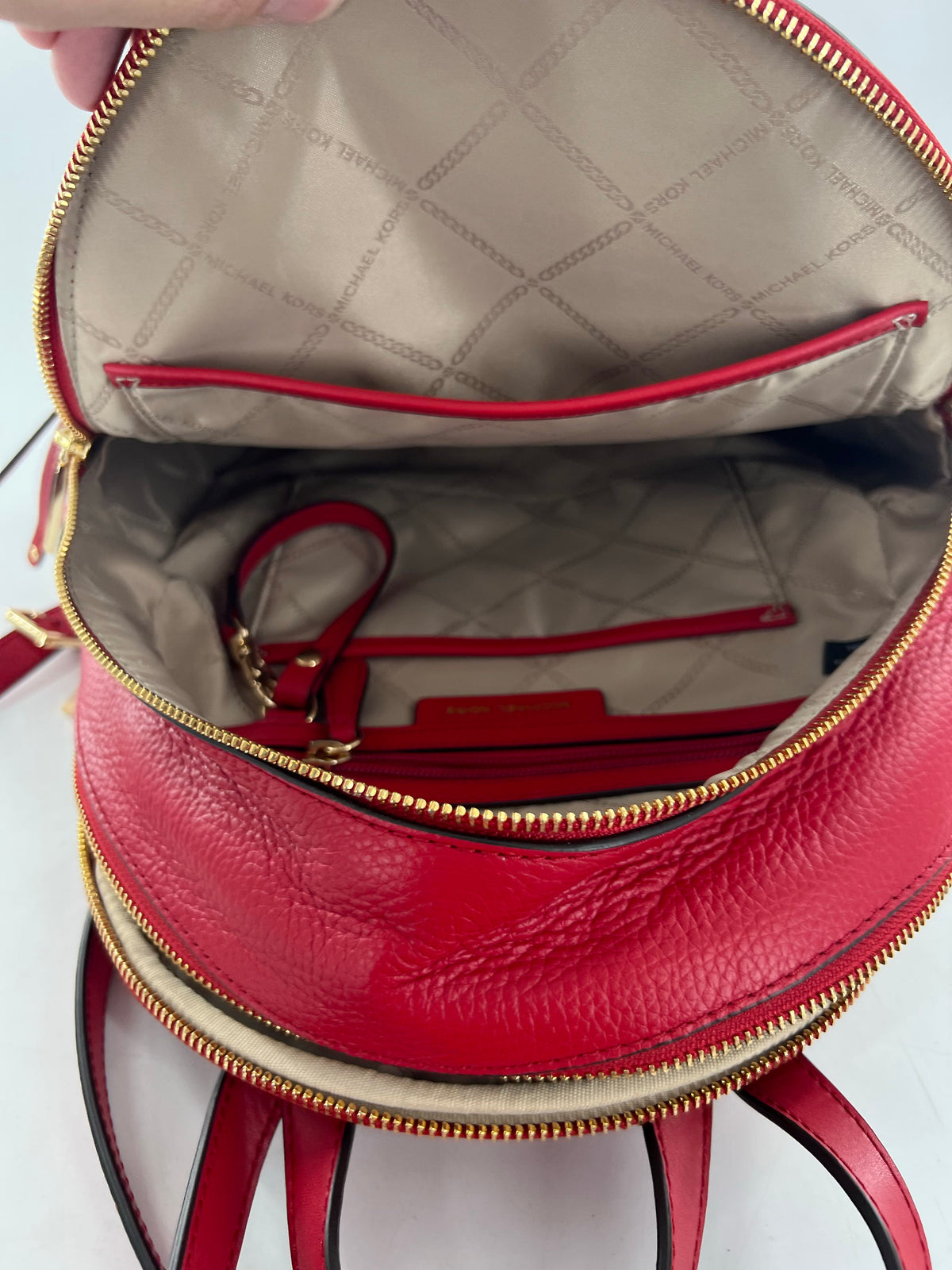 pebbled double zip backpack w/ front zip pockets