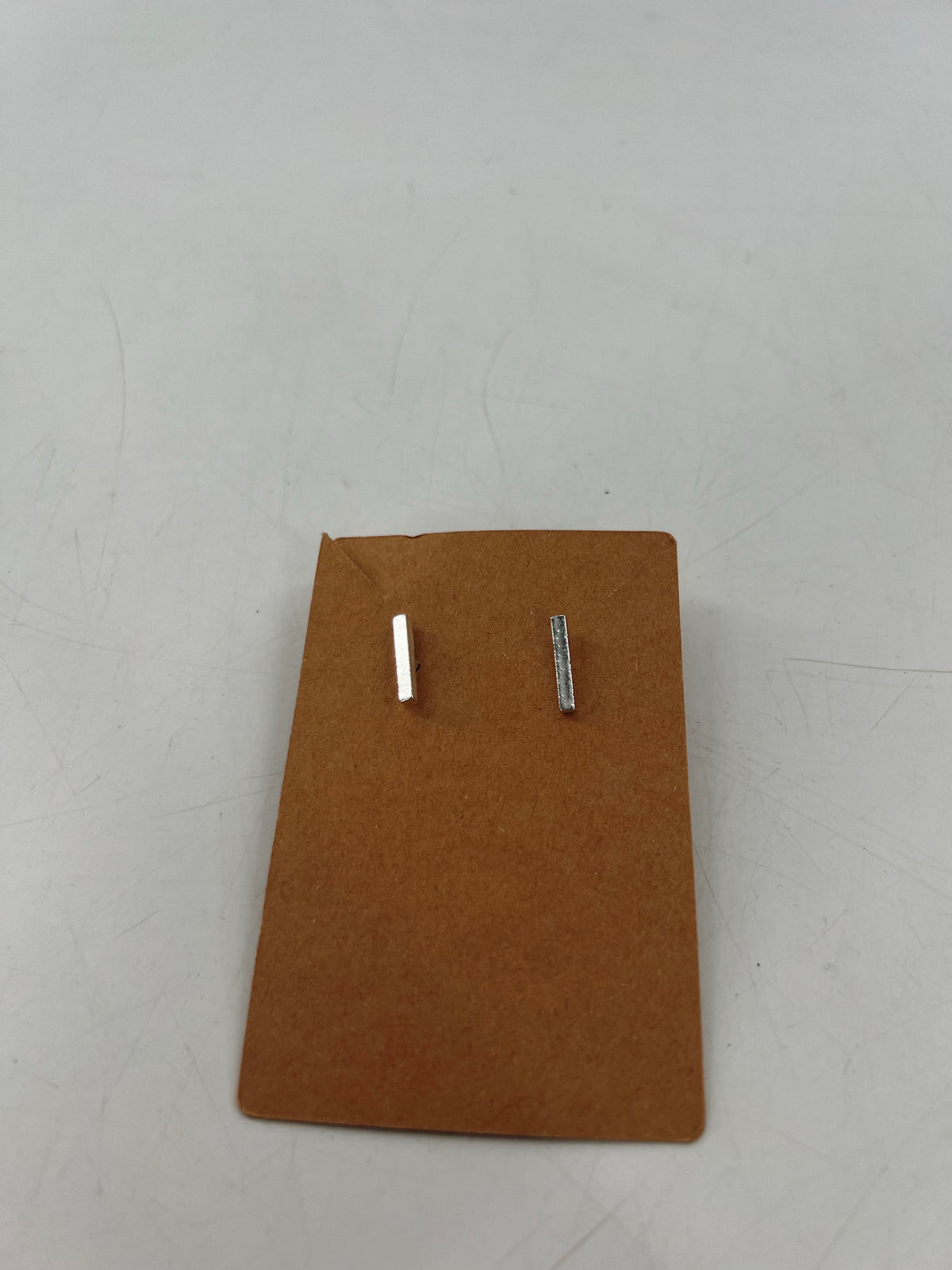 silver bar post earrings