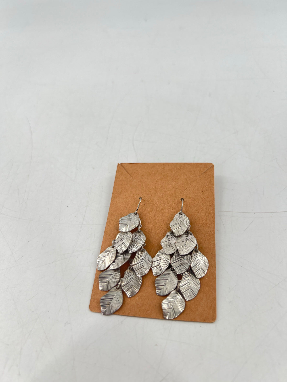 silver cluster dangle earrings
