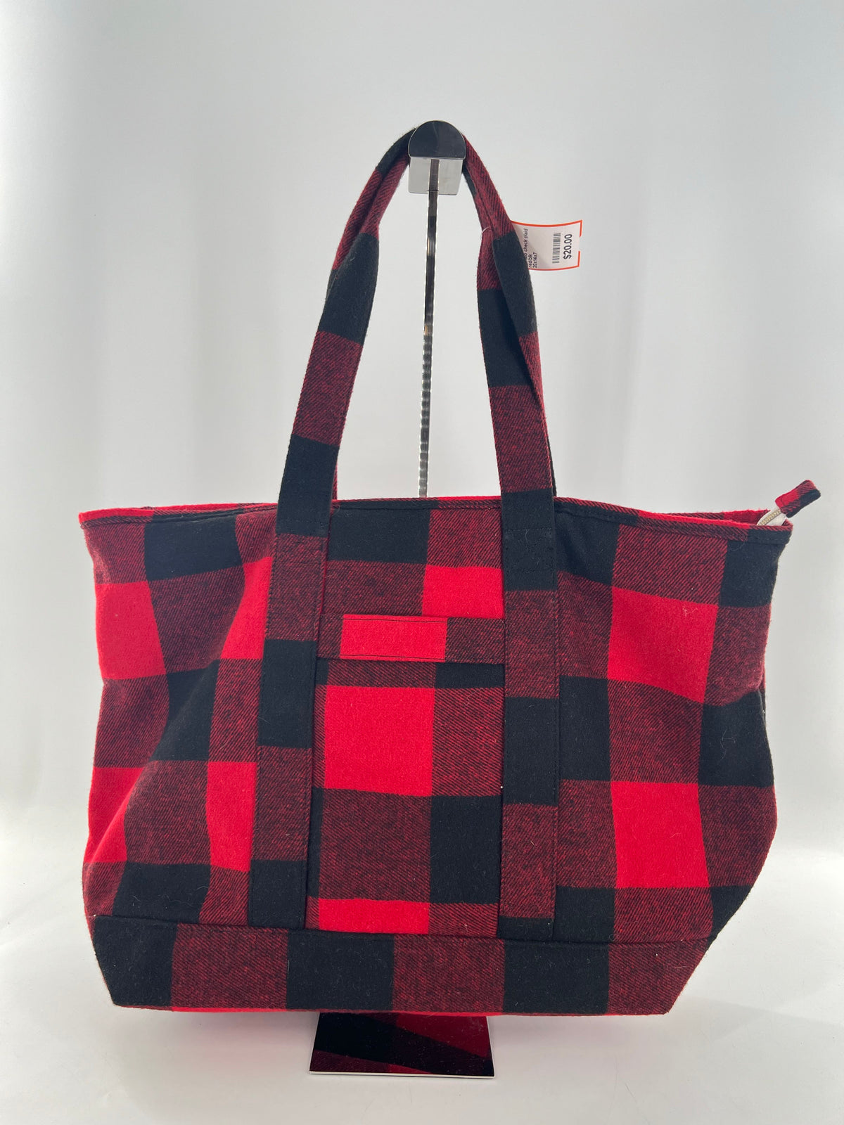 buffalo check plaid sherpa lined tote bag