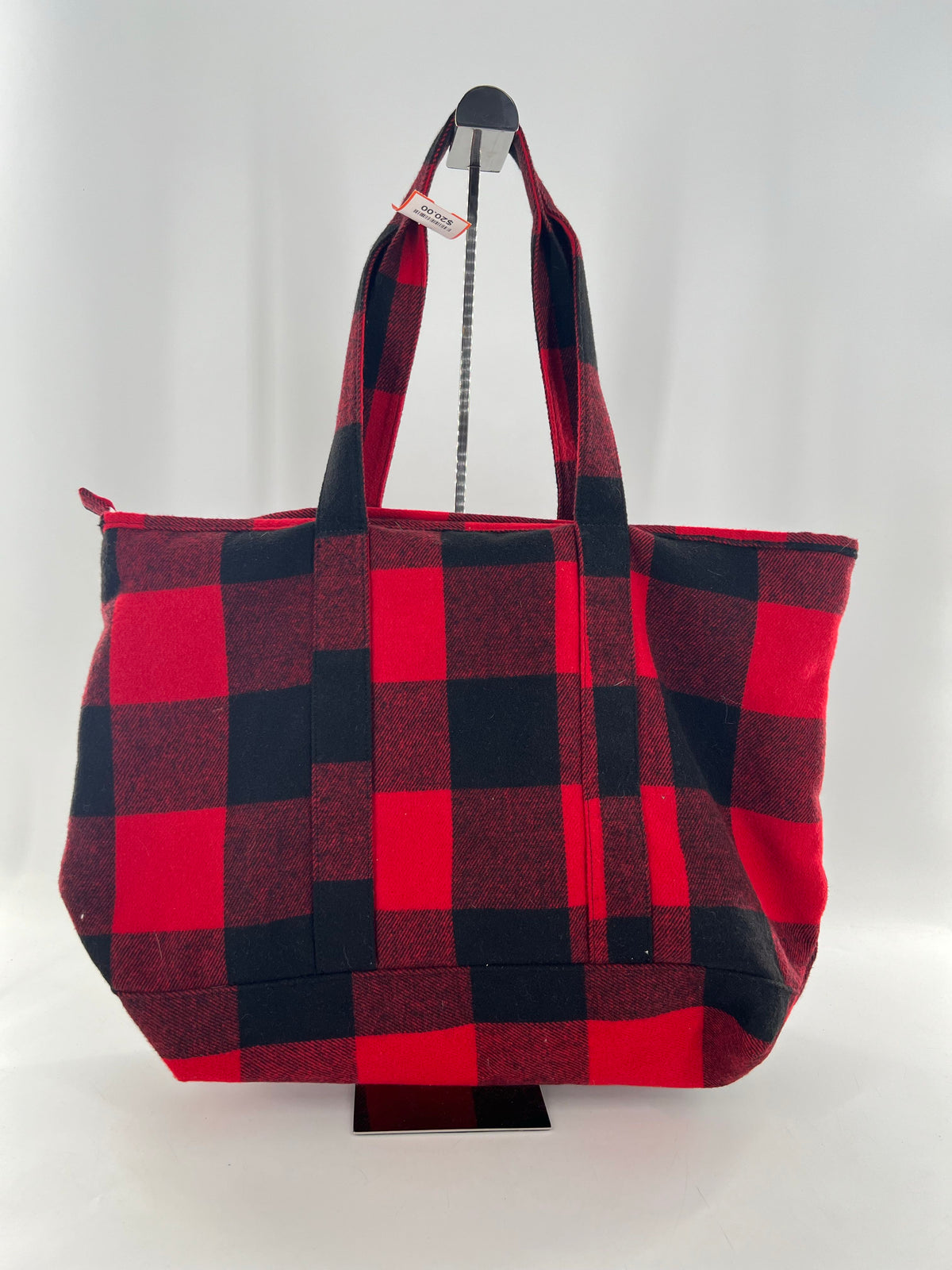 buffalo check plaid sherpa lined tote bag