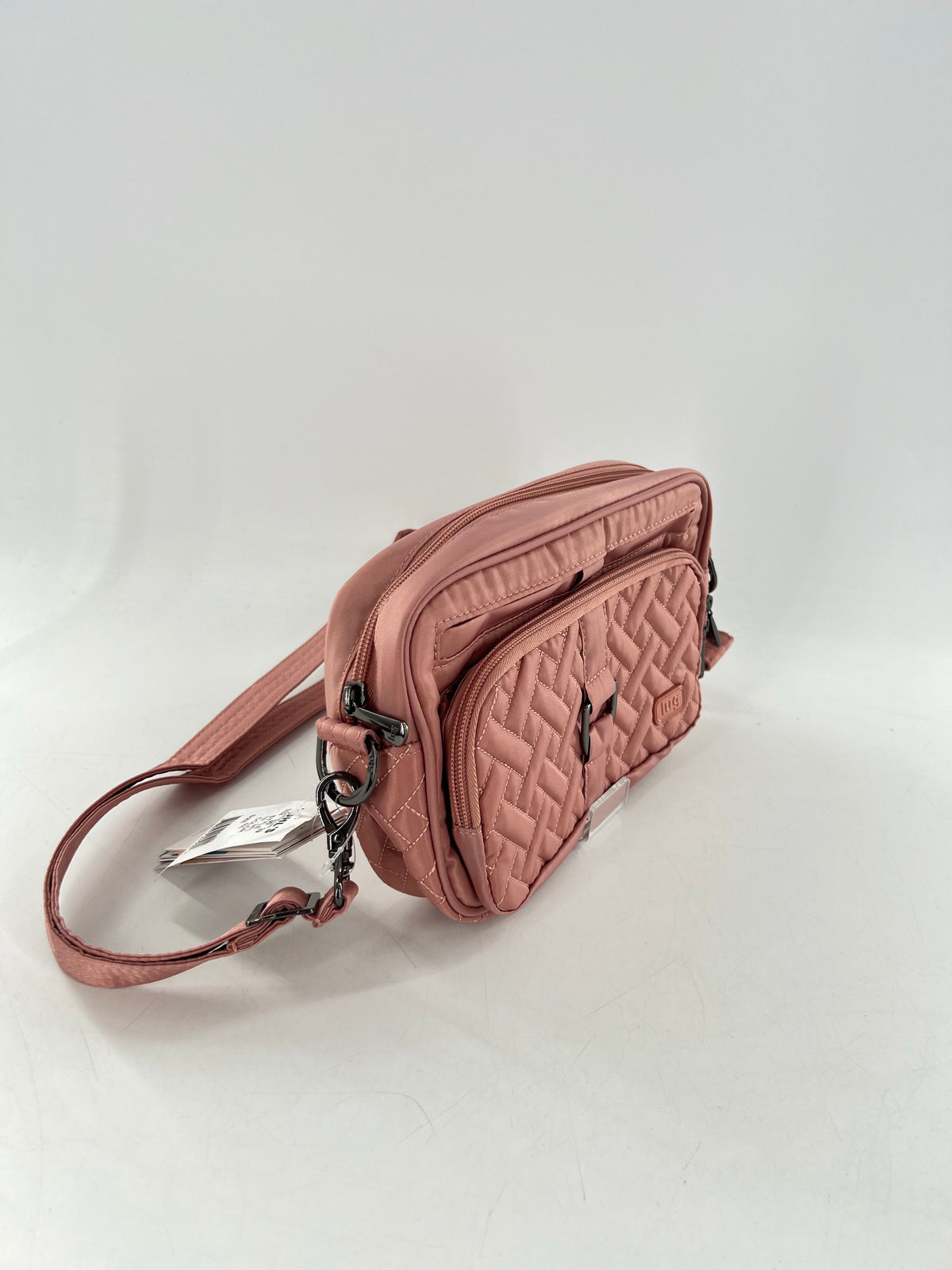 quilted double zip crossbody/belt bag