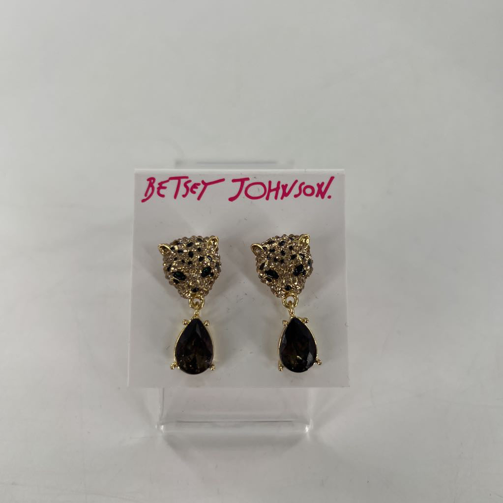 R45 crystal studded leopard earrings