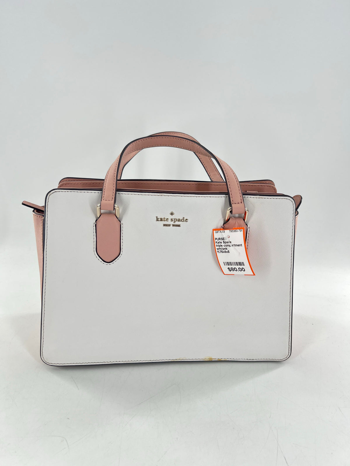 triple compartment colorblock satchel