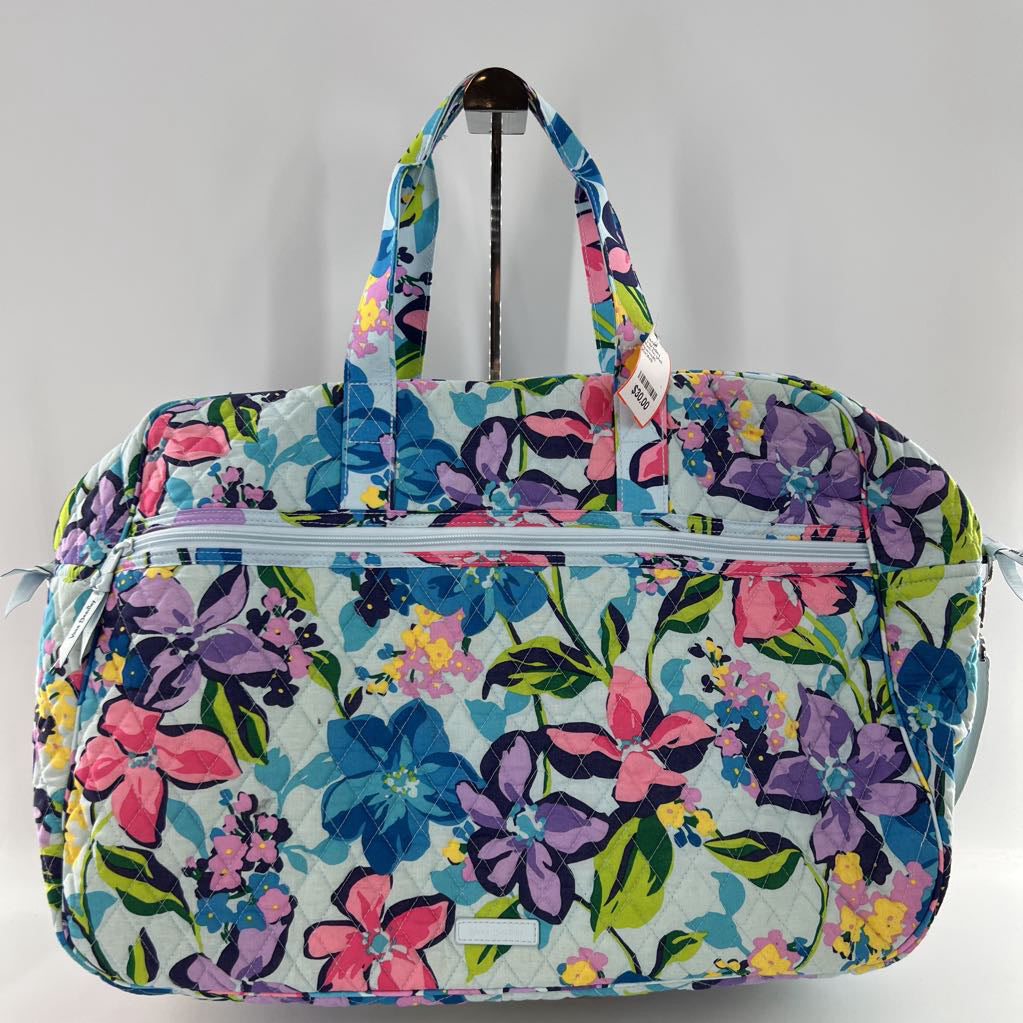 quilted flo print overnight bag