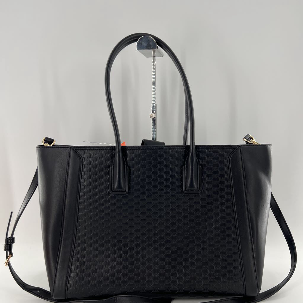 leather logo embossed tote