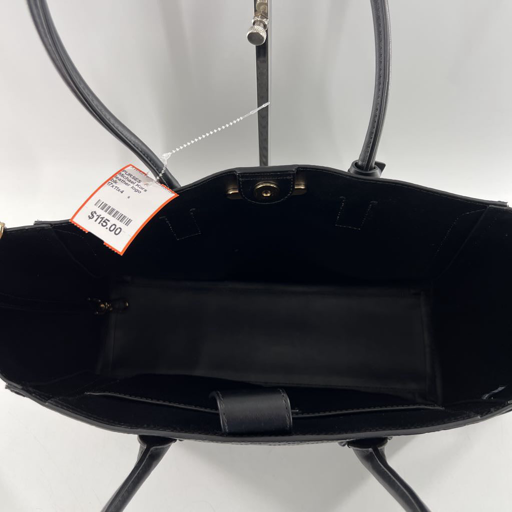 leather logo embossed tote