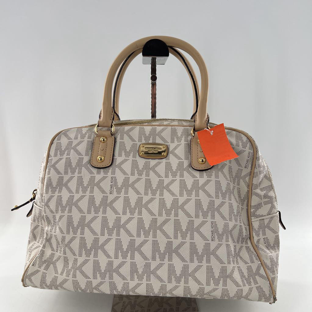 leather monogram satchel