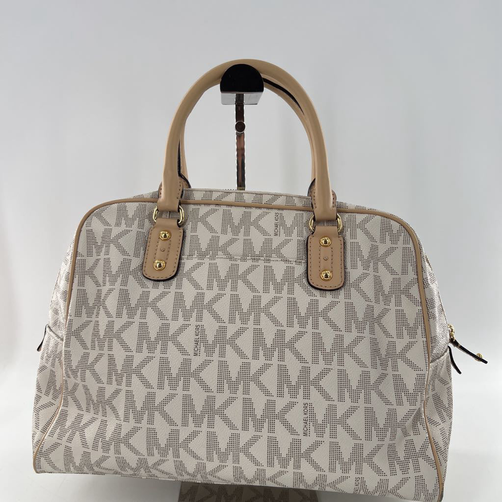 leather monogram satchel