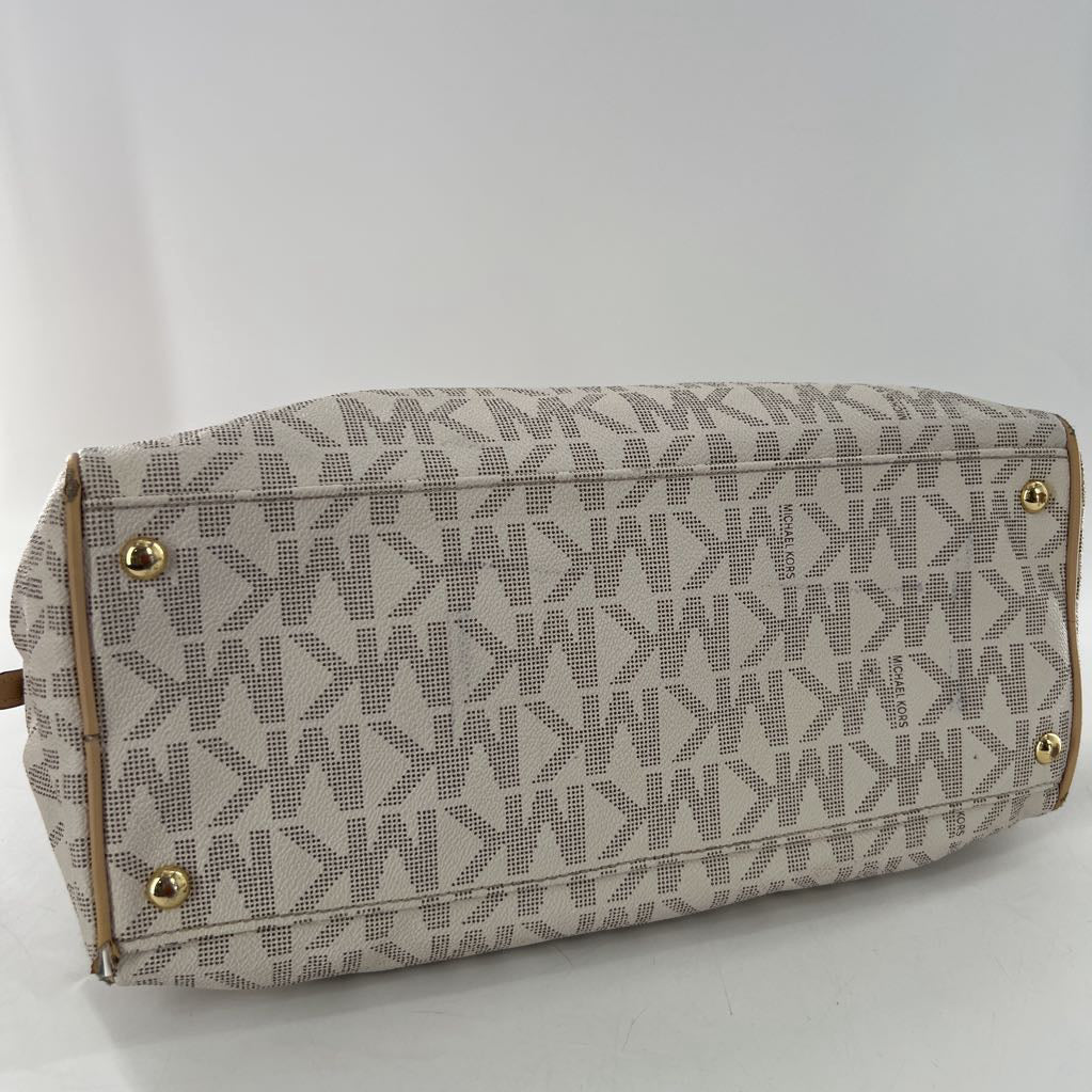 leather monogram satchel