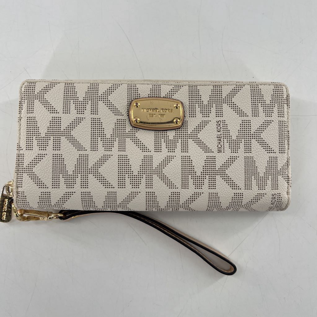 leather monogram wristlet/wallet