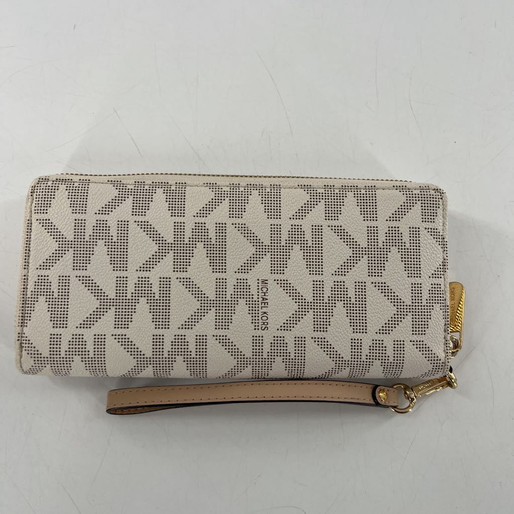 leather monogram wristlet/wallet