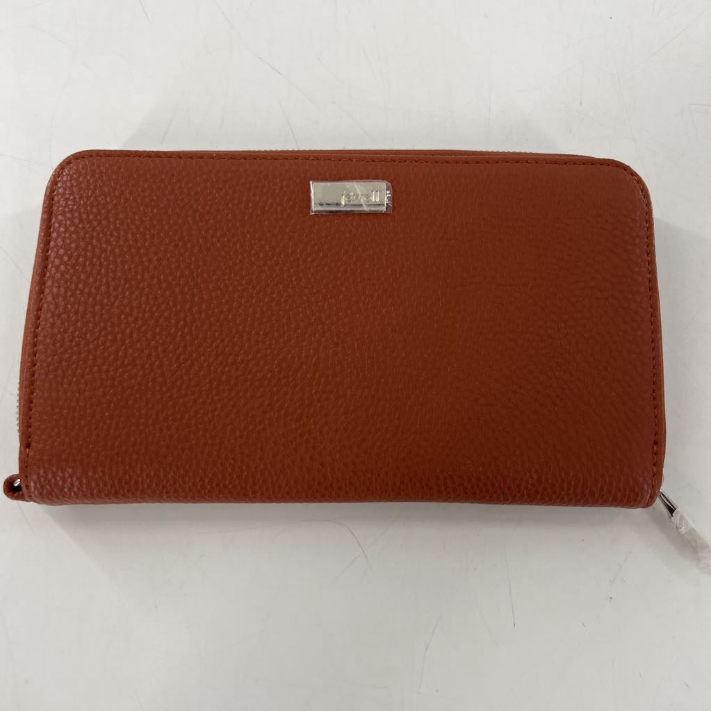 vegan leather zip-around wallet
