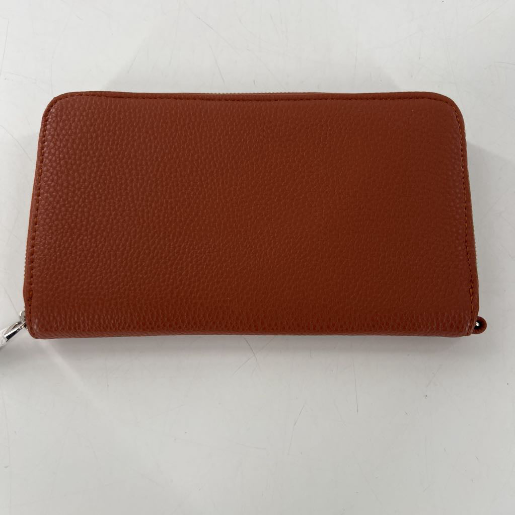 vegan leather zip-around wallet