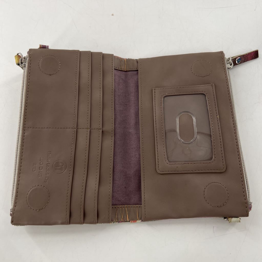 floral print double zip bi-fold wallet/crossbody
